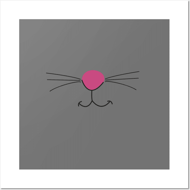 Cute cat face nose and whiskers symbol Wall Art by GULSENGUNEL